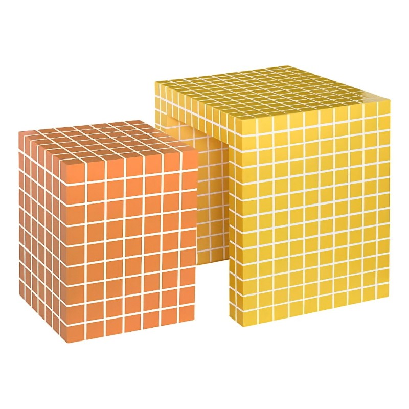 Set 2 masute de cafea Betsy, MDF, multicolor, H.45 cm, 213091