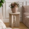 Masuta de cafea Anaya, MDF, bej, aspect travertin, D.40 cm, 213093