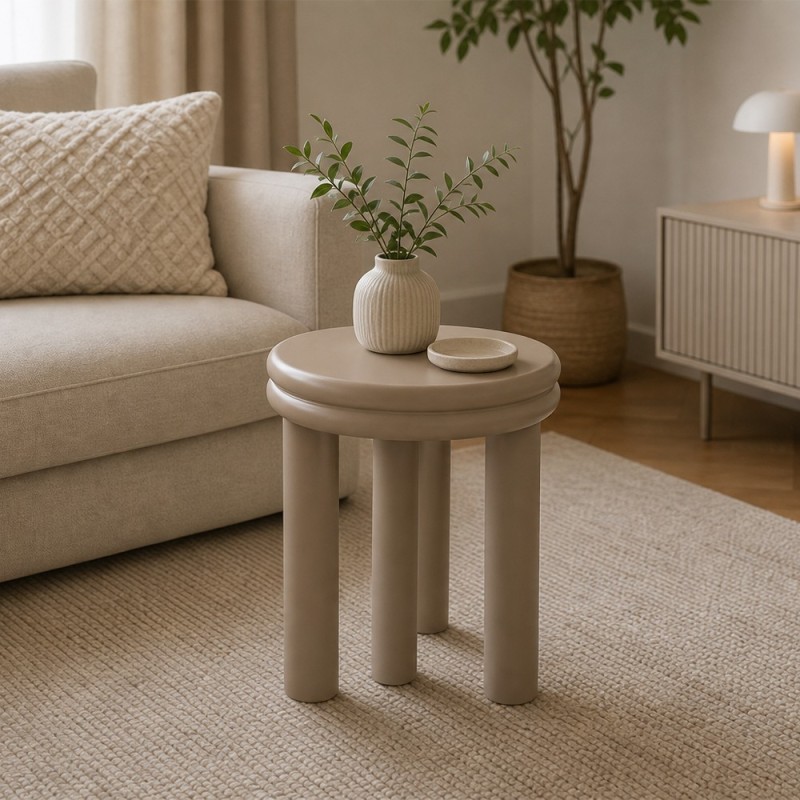 Masuta de cafea Plump, MDF, bej, D.40 cm, 213118A