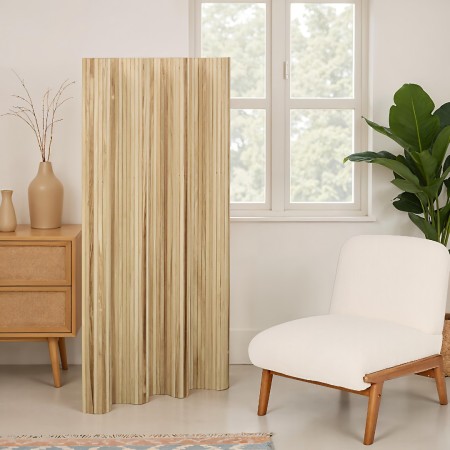 Paravan Colva, lemn de paulownia, maro caramel, H.170 cm, 213123A 