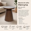 Masuta de cafea Hercyna, MDF, sticla, maro, D.45 cm, 213126