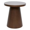Masuta de cafea Hercyna, MDF, sticla, maro, D.45 cm, 213126