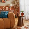 Masuta de cafea Hercyna, MDF, sticla, maro, D.45 cm, 213126