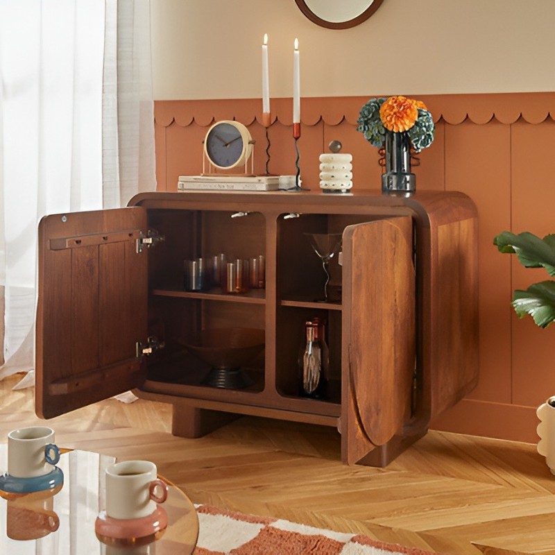 Comoda Shelty, lemn de mango, maro cognac, 2 usi, L.96 cm, 213130