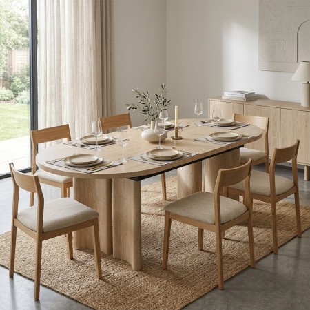Masa dining extensibila Tino, MDF, bej, L.160/210 cm, 213137 