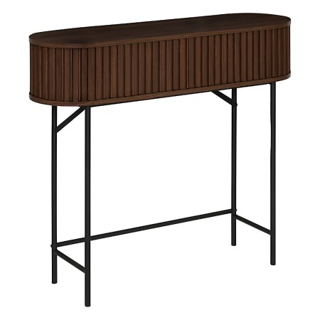 Consola Alcove, metal, MDF, maro, L.100 cm, 213139 