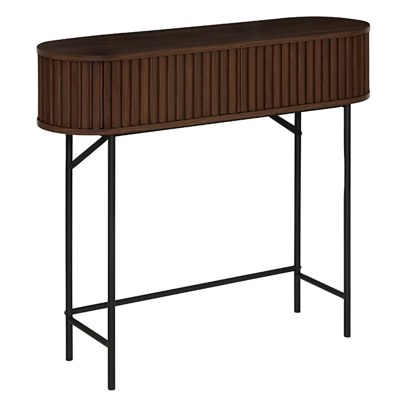 Consola Alcove, metal, MDF, maro, L.100 cm, 213139