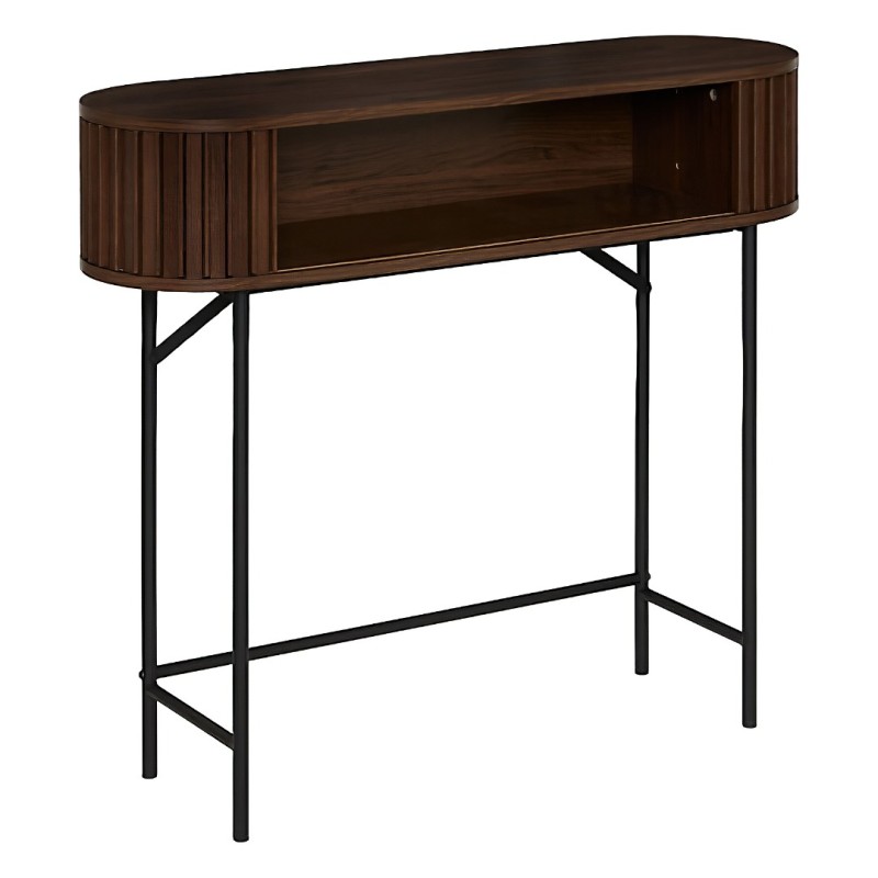 Consola Alcove, metal, MDF, maro, L.100 cm, 213139