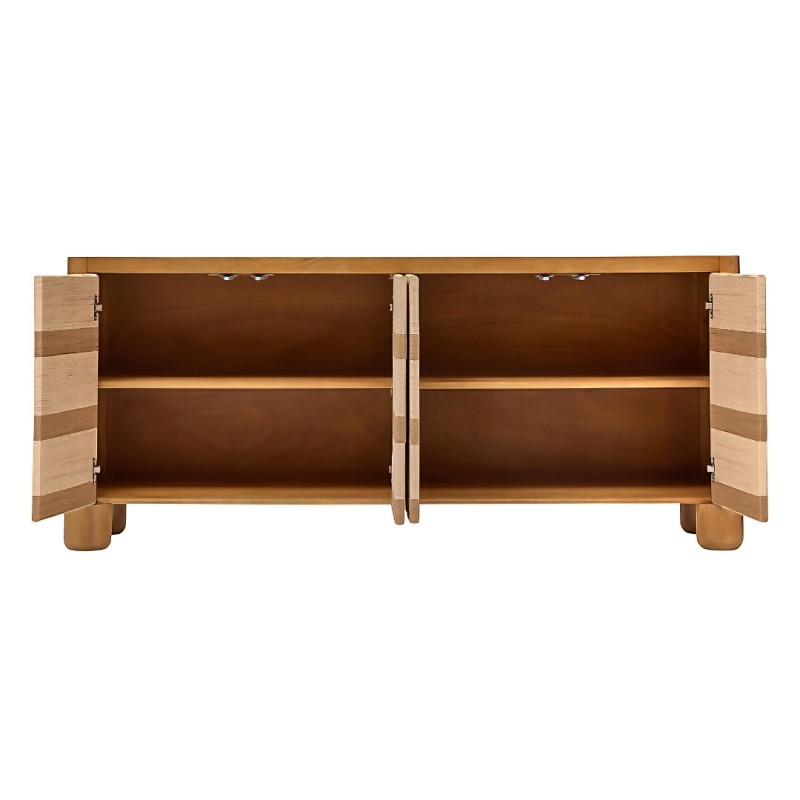 Comoda Netsi, lemn de mango, bej miel, 4 usi, L.175 cm, 213161
