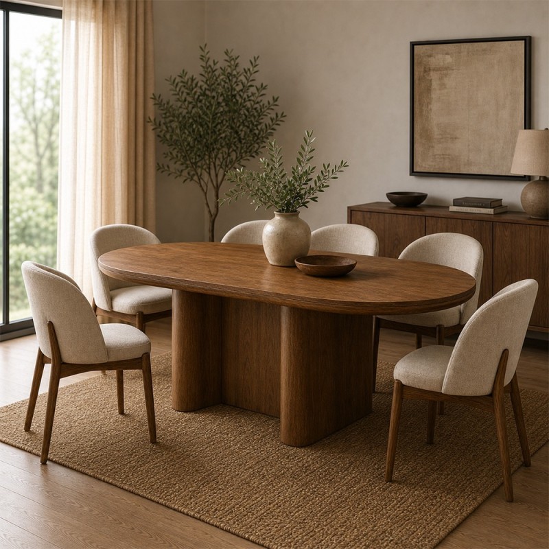 Masa dining Nagda, lemn de mango, maro tonka, L.200 cm, 213164