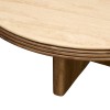 Masuta de cafea Nagda, lemn de mango, travertin, bej, D.100 cm, 213166
