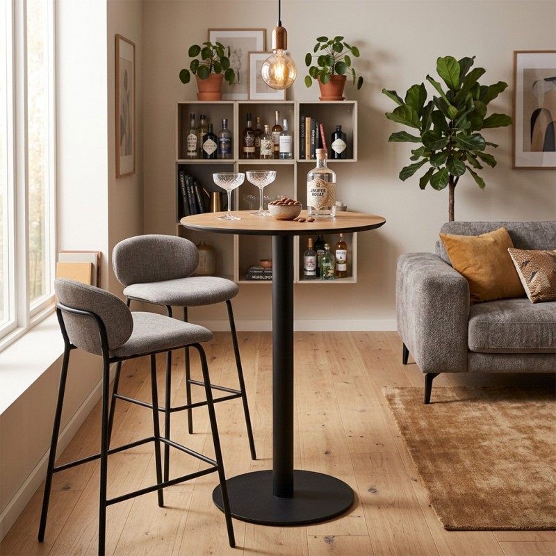 Masa bar Voluto, MDF, maro tonka, D.70 cm, 213177A
