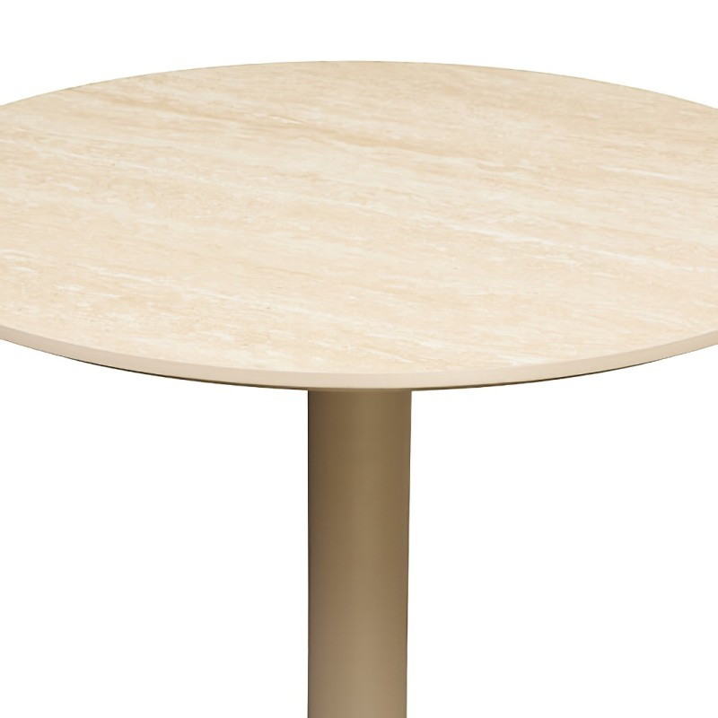 Masa bar Voluto, MDF, bej, efect travertin, D.70 cm, 213177B