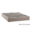 Pat cu spatiu de depozitare Luna, PAL, metal, textil, bej, 160x200 cm, 213181E