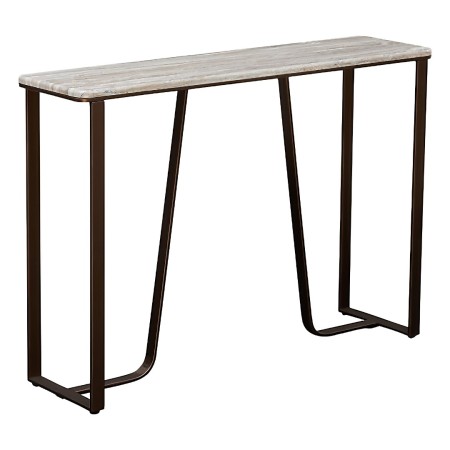 Consola Barrel, metal, MDF, folie PVC, maro ciocolatiu, L.120 cm, 213183B 