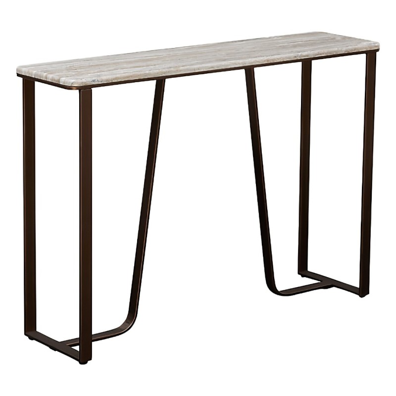 Consola Barrel, metal, MDF, folie PVC, maro ciocolatiu, L.120 cm, 213183B
