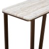 Consola Barrel, metal, MDF, folie PVC, maro ciocolatiu, L.120 cm, 213183B