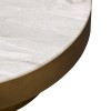 Masuta de cafea Barel, metal, MDF, folie aspect marmura, aurie, D.80 cm, 213184A