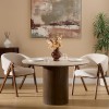Masa dining Auren, MDF, ceramica, bej, D.120 cm, 213188