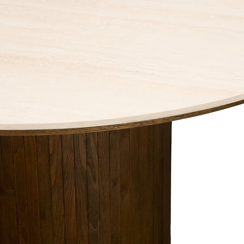 Masa dining Auren, MDF, ceramica, bej, D.120 cm, 213188