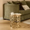 Masuta de cafea Mesh, metal, aurie, D.36 cm, 213190