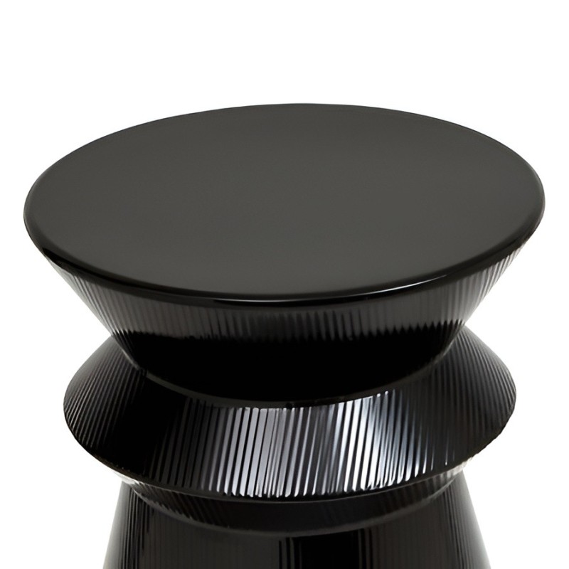 Masuta de cafea Maya, metal, neagra, D.35 cm, 213195C