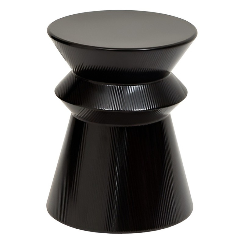 Masuta de cafea Maya, metal, neagra, D.35 cm, 213195C