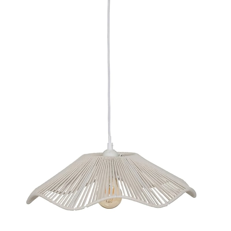 Suspensie Galt, metal, bumbac, alb, 1XE27, D.38 cm, 213715