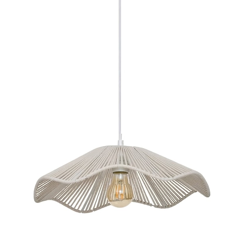 Suspensie Galt, metal, bumbac, alb, 1XE27, D.38 cm, 213715