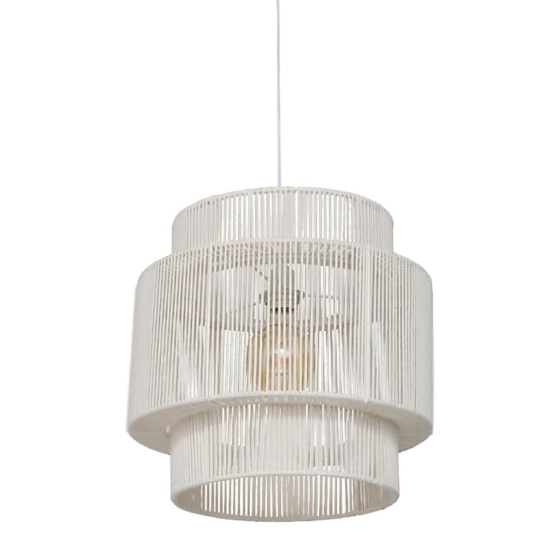 Suspensie Liby, metal, bumbac, alb, 1XE27, D.38 cm, 213716