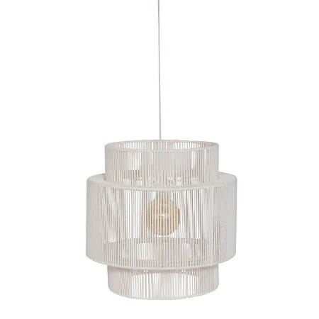 Suspensie Liby, metal, bumbac, alb, 1XE27, D.38 cm, 213716 