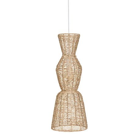 Suspensie Titus, metal, iuta, bej, 1XE27, D.26 cm, 213717 