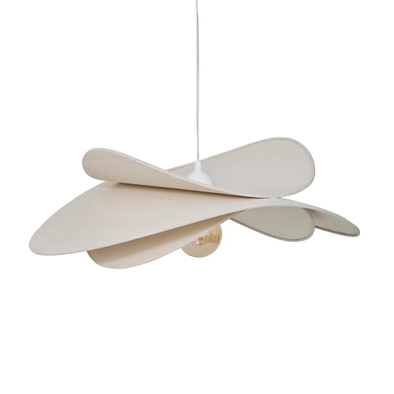 Suspensie Alara, metal, PVC, poliester, textil bej, 1XE27, L.69 cm, 213718