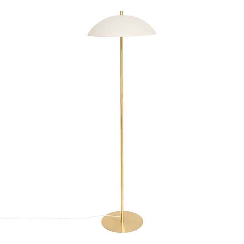 Lampadar Delcia, metal, auriu/alb, 2XE27, H.150 cm, 213766