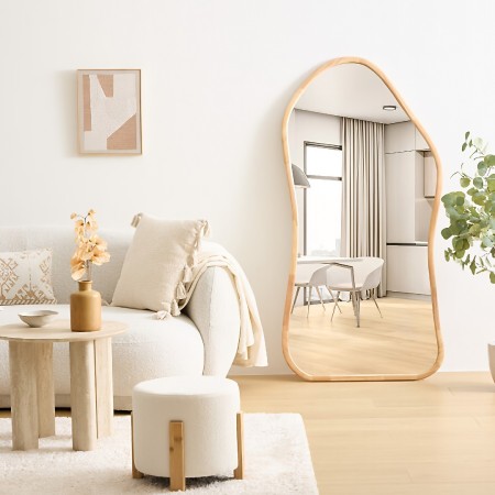 Oglinda Tamy, MDF, sticla, bej, H.150 cm, 213800 