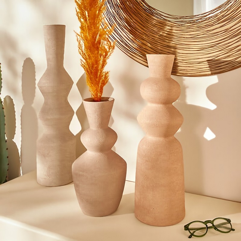 Vaza Ezia, ceramica, crem, H.60 cm, 214072