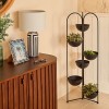 Suport 6 ghivece Palm Resort, metal, negru, H.124 cm, 214029