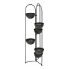 Suport 6 ghivece Palm Resort, metal, negru, H.124 cm, 214029