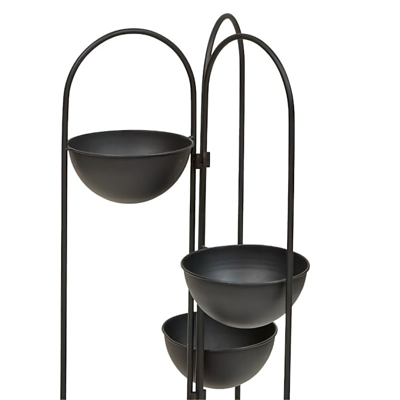 Suport 6 ghivece Palm Resort, metal, negru, H.124 cm, 214029