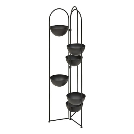 Suport 6 ghivece Palm Resort, metal, negru, H.124 cm, 214029 