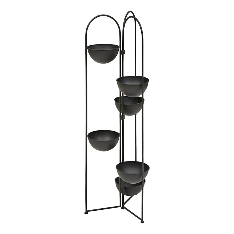 Suport 6 ghivece Palm Resort, metal, negru, H.124 cm, 214029