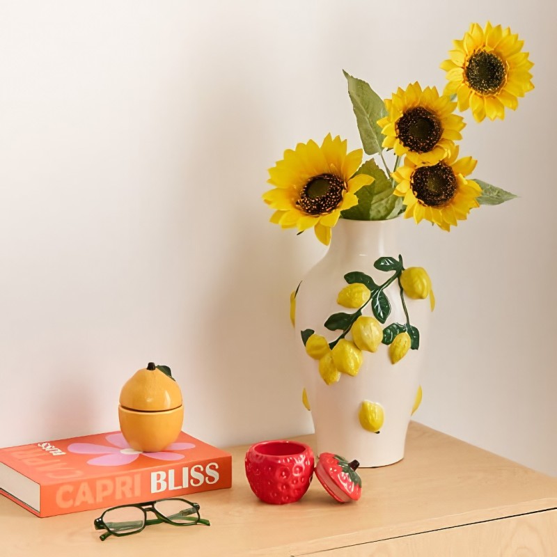 Vaza Fruity, ceramica, multicolor, H.32 cm, 214075