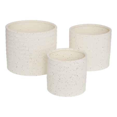 Set 3 ghivece Elly, ceramica, albe, D.25 cm, 214091 