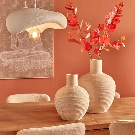 Vaza Ted, ceramica, alba, H.43 cm, 214120 
