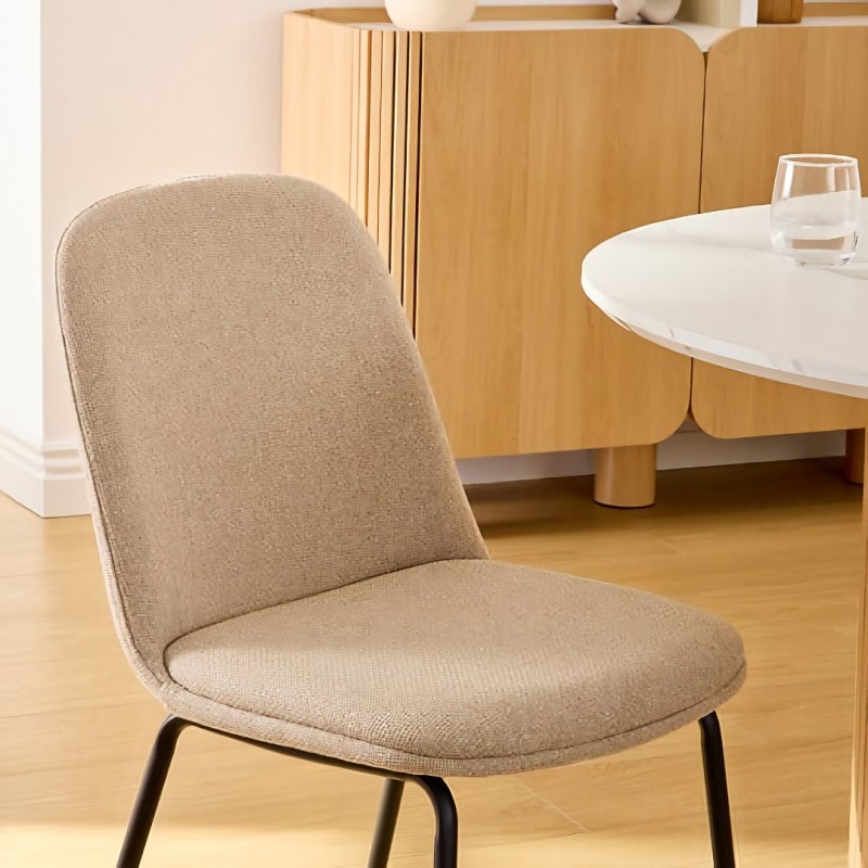 Scaun dining Neora, metal, poliester, bej, H.82 cm, 214204A