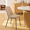 Scaun dining Neora, metal, poliester, bej, H.82 cm, 214204A