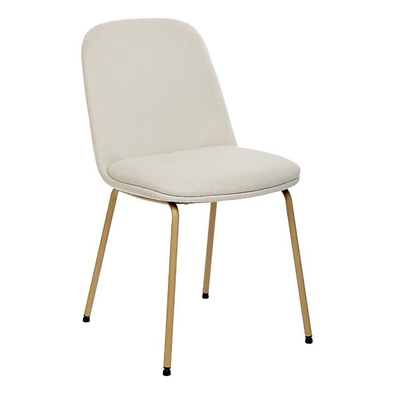 Scaun dining Neora, metal, poliester, ivoar, H.82 cm, 214204D