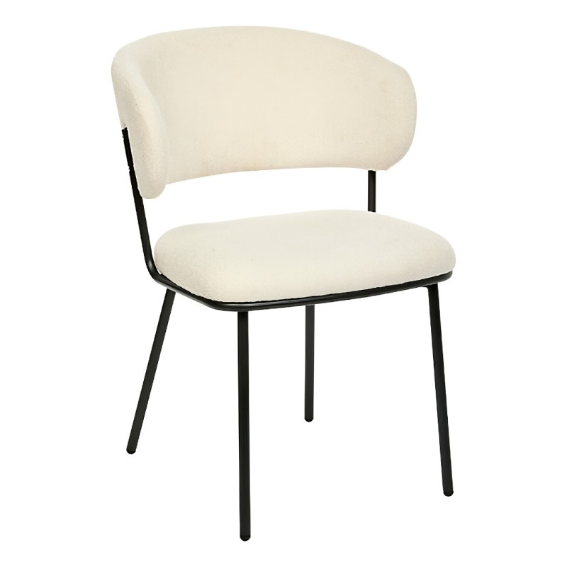 Scaun dining Alba, metal, poliester, alb, H.79 cm, 214205A