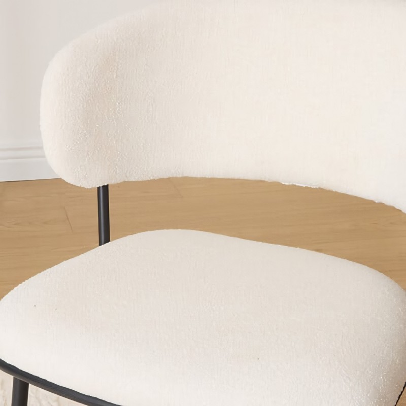Scaun dining Alba, metal, poliester, alb, H.79 cm, 214205A