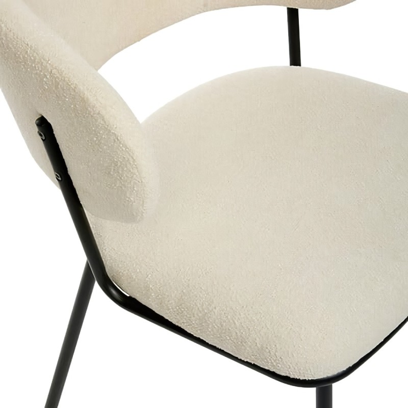 Scaun dining Alba, metal, poliester, alb, H.79 cm, 214205A